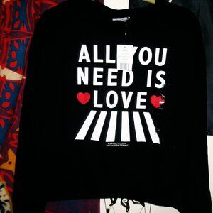 beatles all you need is love song title new m woman sweatshirt - lennon ringo